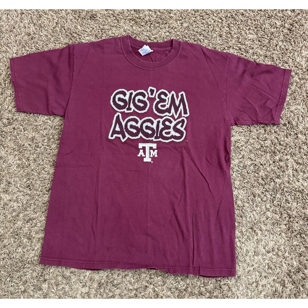 Vintage Gildan TEXAS A&M University AGGIES T-Shirt GIG EM Mens Size Large